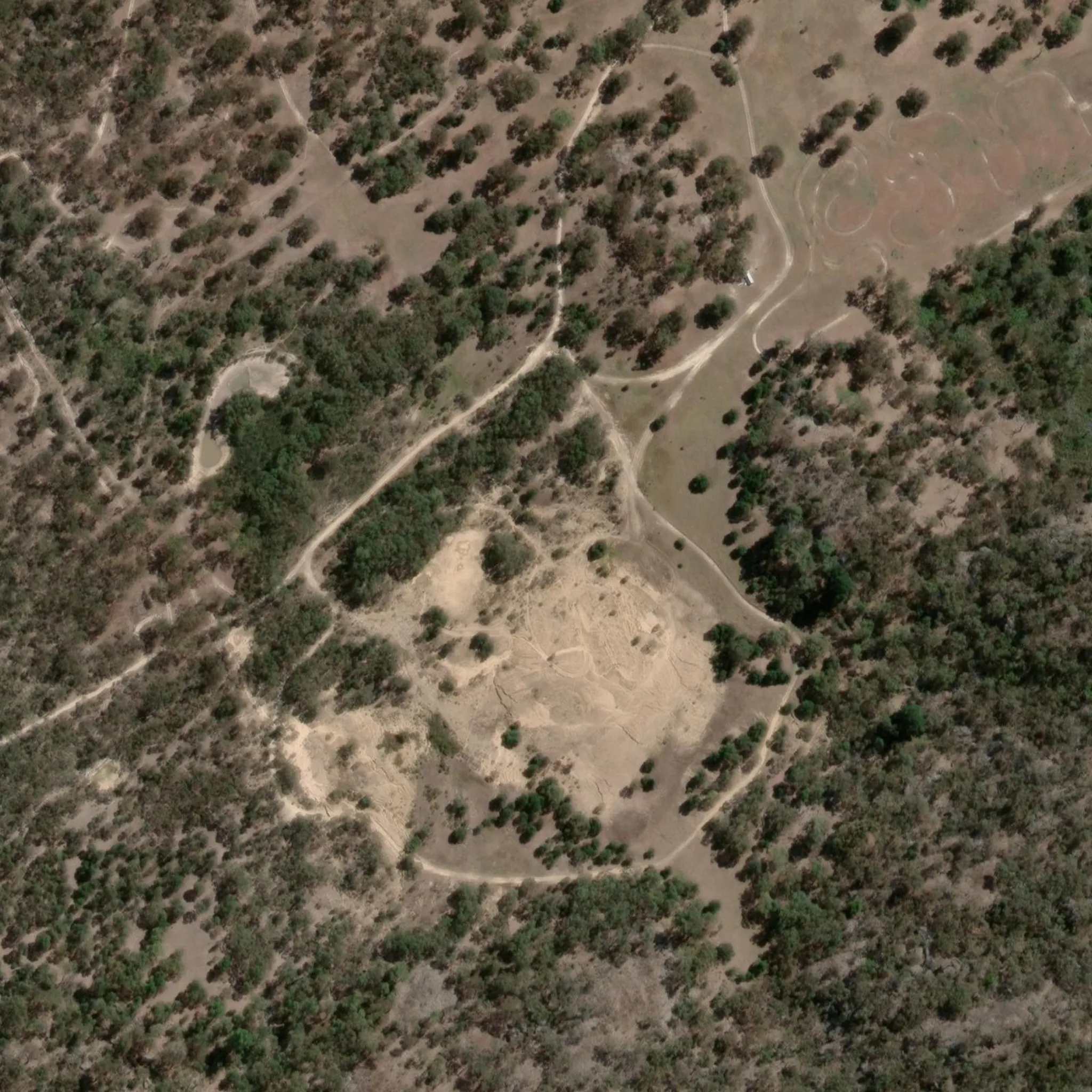 Satellite view of the same area today: the former sand quarry